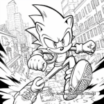 City Battle Scene Sonic the Hedgehog Movie Coloring Pages 4