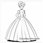 Classic Cinderella Ball Gown Coloring Pages 1