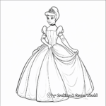 Classic Cinderella Ball Gown Coloring Pages 3