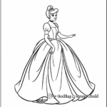 Classic Cinderella Ball Gown Coloring Pages 4