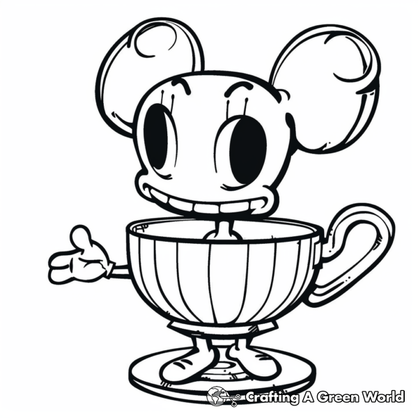 Classic Cuphead and Mugman Coloring Pages 1