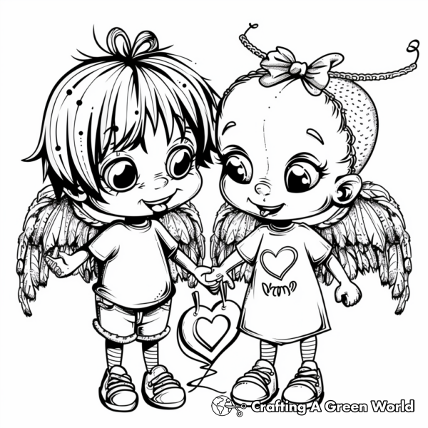 Classic Stitch and Angel Coloring Pages 1