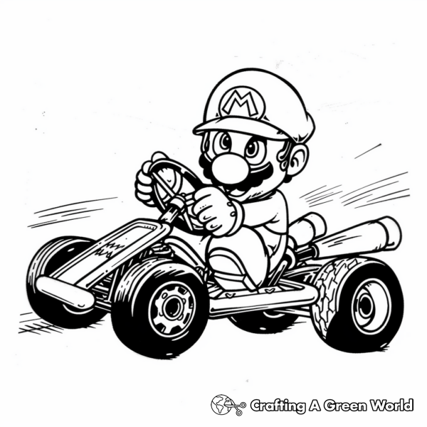 Classic Super Mario Kart Coloring Pages 1
