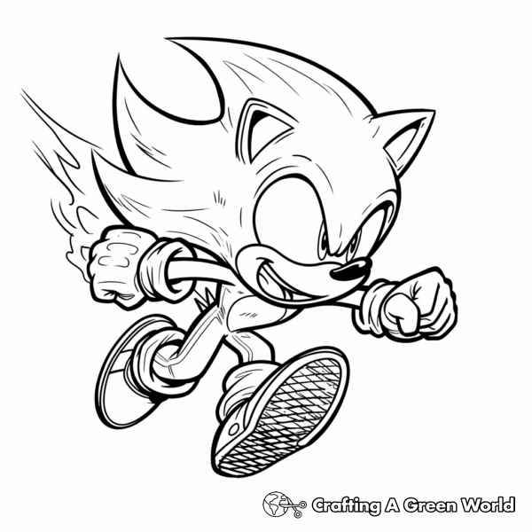 Super Sonic Coloring Pages - Free &amp; Printable!