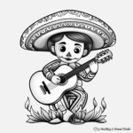Colorful Mexican Mariachi Coloring Pages 4