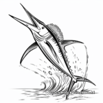 Colorful Sailfish Jumping Out of Water Coloring Pages 1