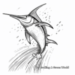 Colorful Sailfish Jumping Out of Water Coloring Pages 2