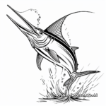 Colorful Sailfish Jumping Out of Water Coloring Pages 4