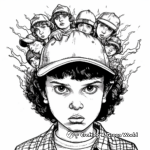 Colorful Stranger Things' Character Collage Coloring Pages 4
