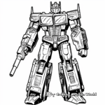 Comic Book Style Optimus Prime Coloring Pages 1