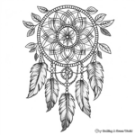 Complex Dream Catcher Art Coloring Pages for Adults 2