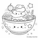 Creative Kawaii Soup Bowl Coloring Pages 1