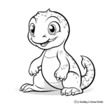 Cute Baby Komodo Dragon Coloring Pages 3