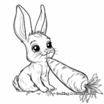 Cute Bunny with Giant Carrot Coloring Pages 1