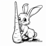 Cute Bunny with Giant Carrot Coloring Pages 2