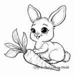 Cute Bunny with Giant Carrot Coloring Pages 3