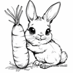 Cute Bunny with Giant Carrot Coloring Pages 4
