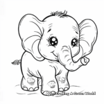 Cute Cartoon Elephant Coloring Pages 1