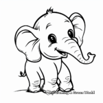 Cute Cartoon Elephant Coloring Pages 2