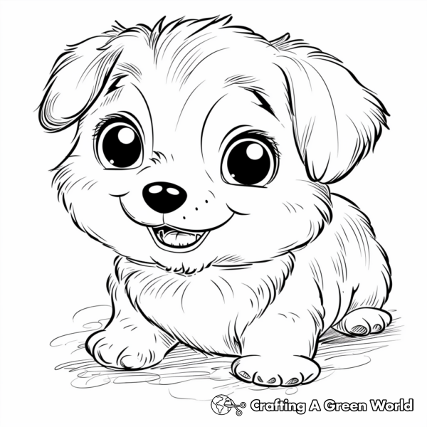 Cute Puppy Coloring Pages 1