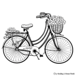 Delicate Victorian Lady's Bike Coloring Pages 4