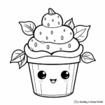 Delightful Kawaii Cupcake Coloring Pages 4