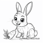 Detailed Bunny with Carrot Coloring Pages for Adults 2