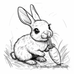 Detailed Bunny with Carrot Coloring Pages for Adults 4