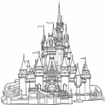Detailed Cinderella's Castle Coloring Pages for Adults 1