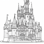 Detailed Cinderella's Castle Coloring Pages for Adults 3