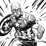 Detailed Comic-Style Captain America Coloring Pages for Adults 2