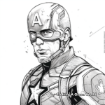 Detailed Comic-Style Captain America Coloring Pages for Adults 4