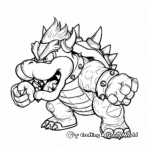 Detailed Dark Bowser Coloring Pages for Adults 3