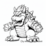 Detailed Dark Bowser Coloring Pages for Adults 4