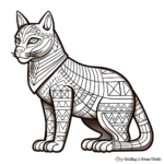 Detailed Egyptian Cat: Bastet Coloring Pages 2