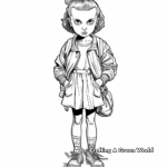 Detailed Eleven from Stranger Things Coloring Pages 4