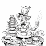 Detailed Mad Hatter Tea Party Coloring Pages 2