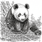 Detailed Panda in the Forest Coloring Pages 2