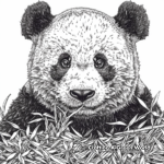 Detailed Panda in the Forest Coloring Pages 3