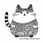 Detailed Pusheen the Cat for Adults Coloring Pages 4