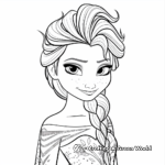 Detailed Queen Elsa Frozen Coloring Pages for Adults 1