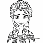 Detailed Queen Elsa Frozen Coloring Pages for Adults 2