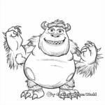 Detailed Sulley Coloring Pages for Adults 1