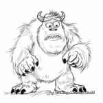 Detailed Sulley Coloring Pages for Adults 3