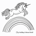 Detailed Unicorn Jumping Over a Rainbow Coloring Pages 4