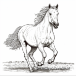 Distant Wild Mustang Horse Coloring Pages 1