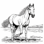 Distant Wild Mustang Horse Coloring Pages 2