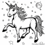 Dreamy Moonlight Unicorn Coloring Pages 1
