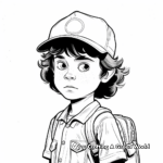 Dustin from Stranger Things Kid-Friendly Coloring Pages 1