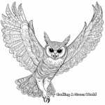 Dynamic Flying Owl Coloring Pages 1